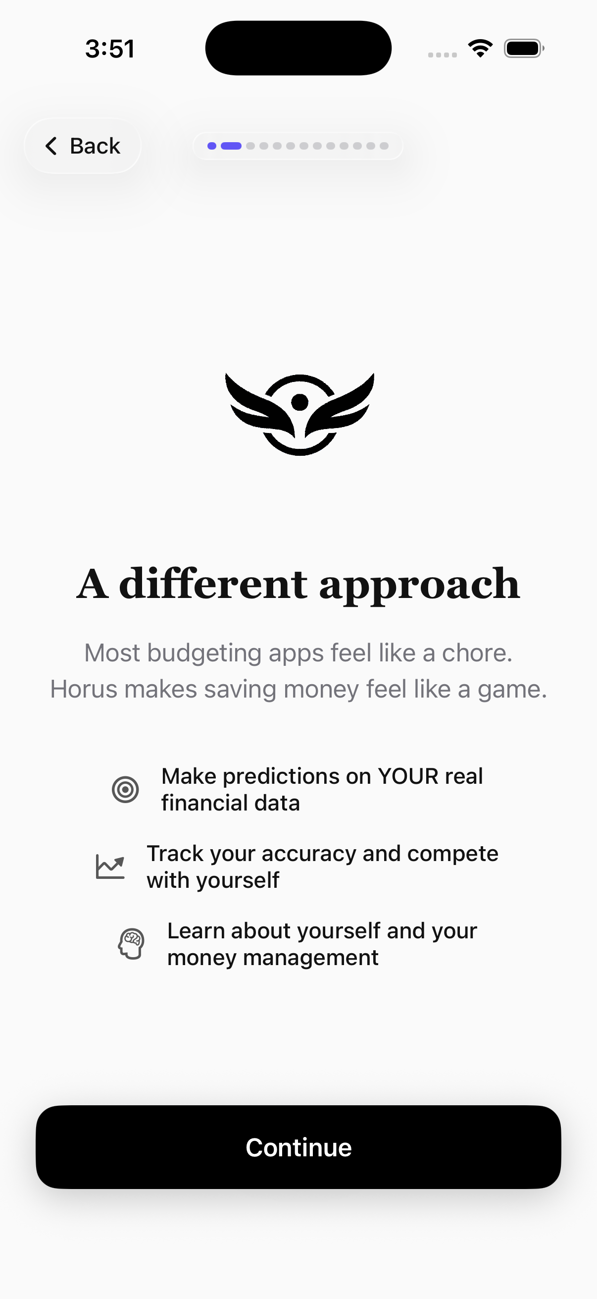 Smartr onboarding — A different approach to budgeting